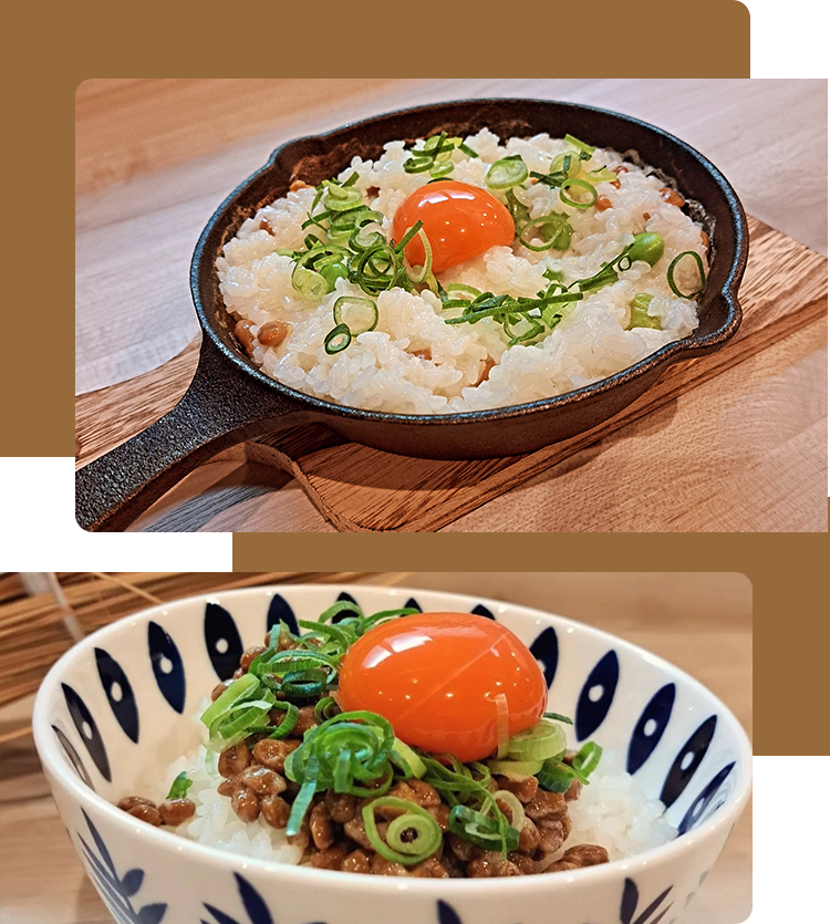 納豆パスタ・納豆ご飯の画像